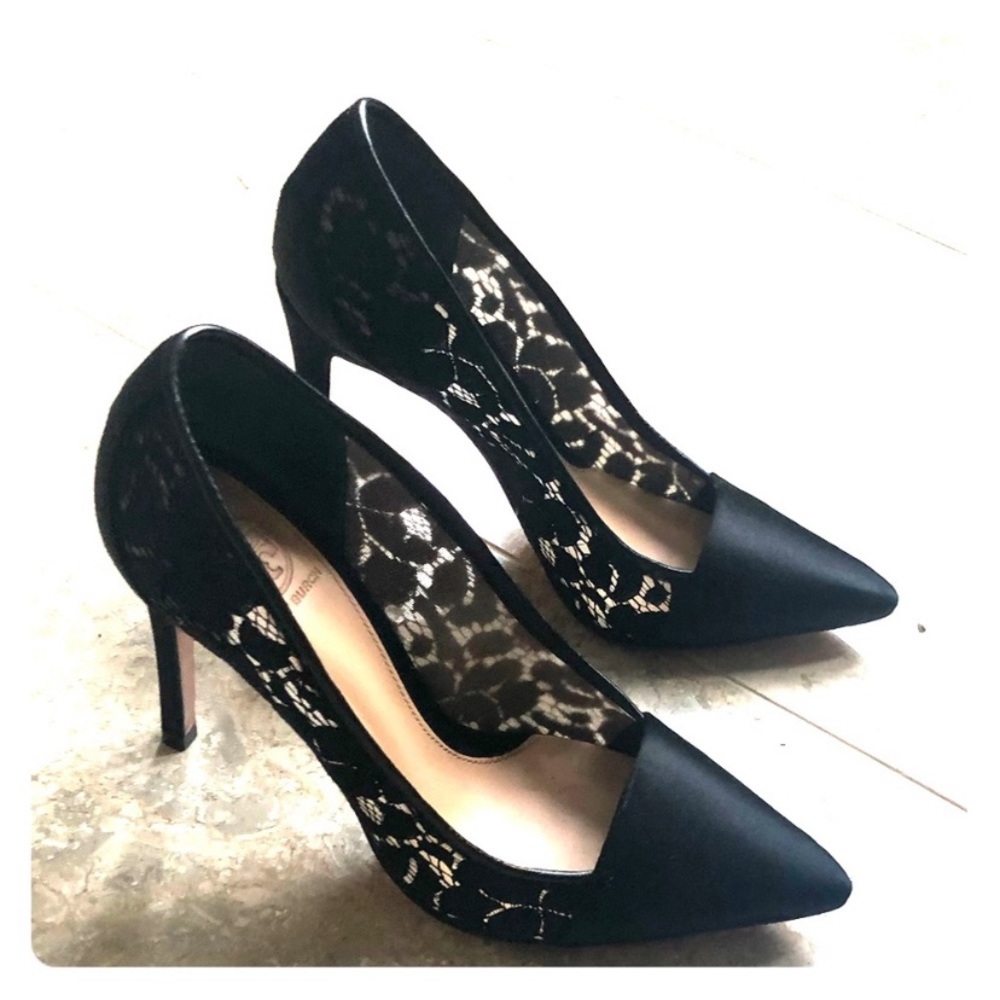 Tory Burch Black lace heels